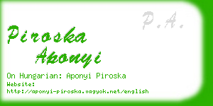 piroska aponyi business card